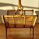 Handmade rattan magazine holder 1960