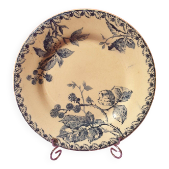 Antique opaque porcelain plate from Gien