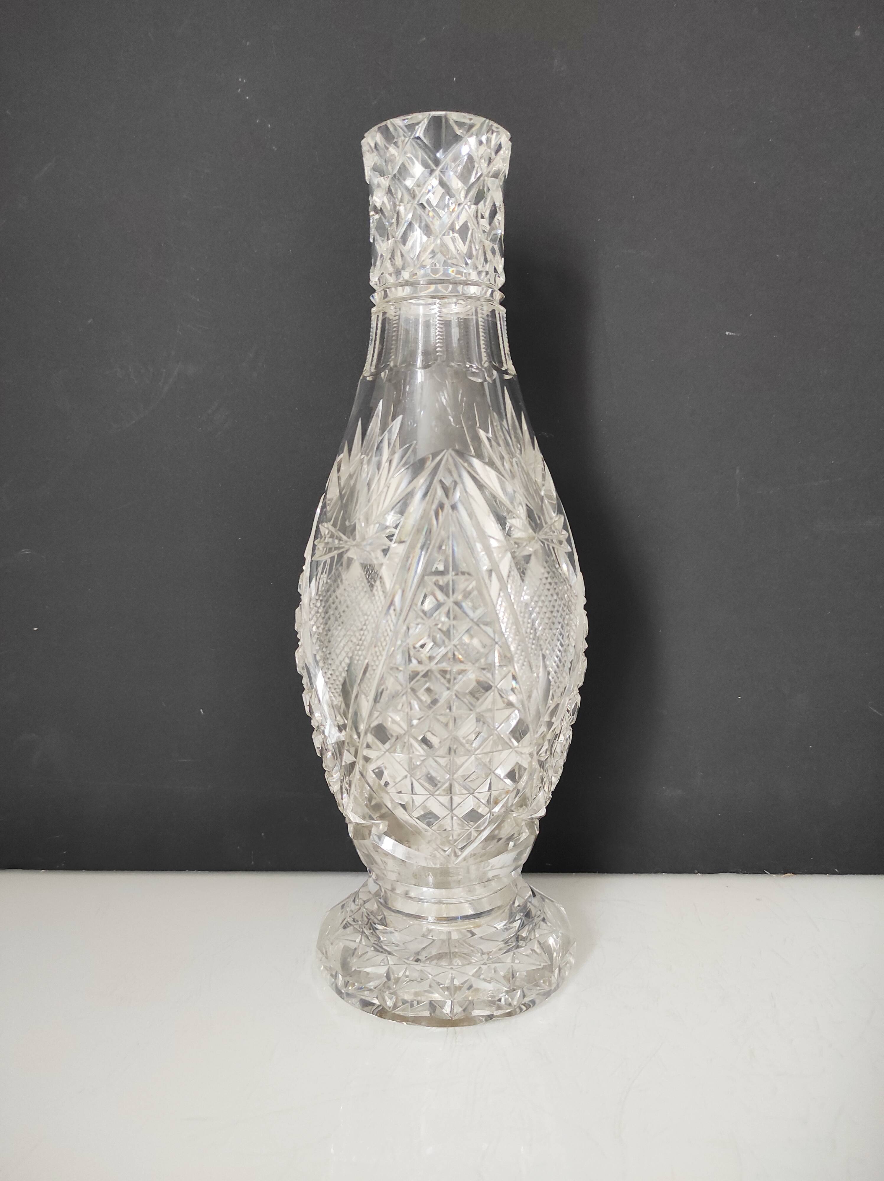 Cut crystal vase