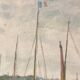 René bezaud (1909-2000), leaving the port, oil on canvas