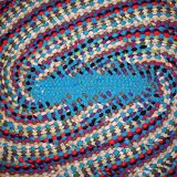 American braided handmade vintage rug 97cm x 125cm 1960, 1C71