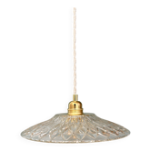 Vintage molded glass lampshade pendant light - tableware collection -