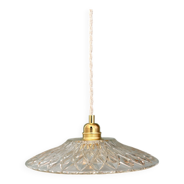 Vintage molded glass lampshade pendant light - tableware collection -