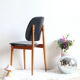 Suite of 6 Chairs Baumann model Pegasus in beech and faux black leather
