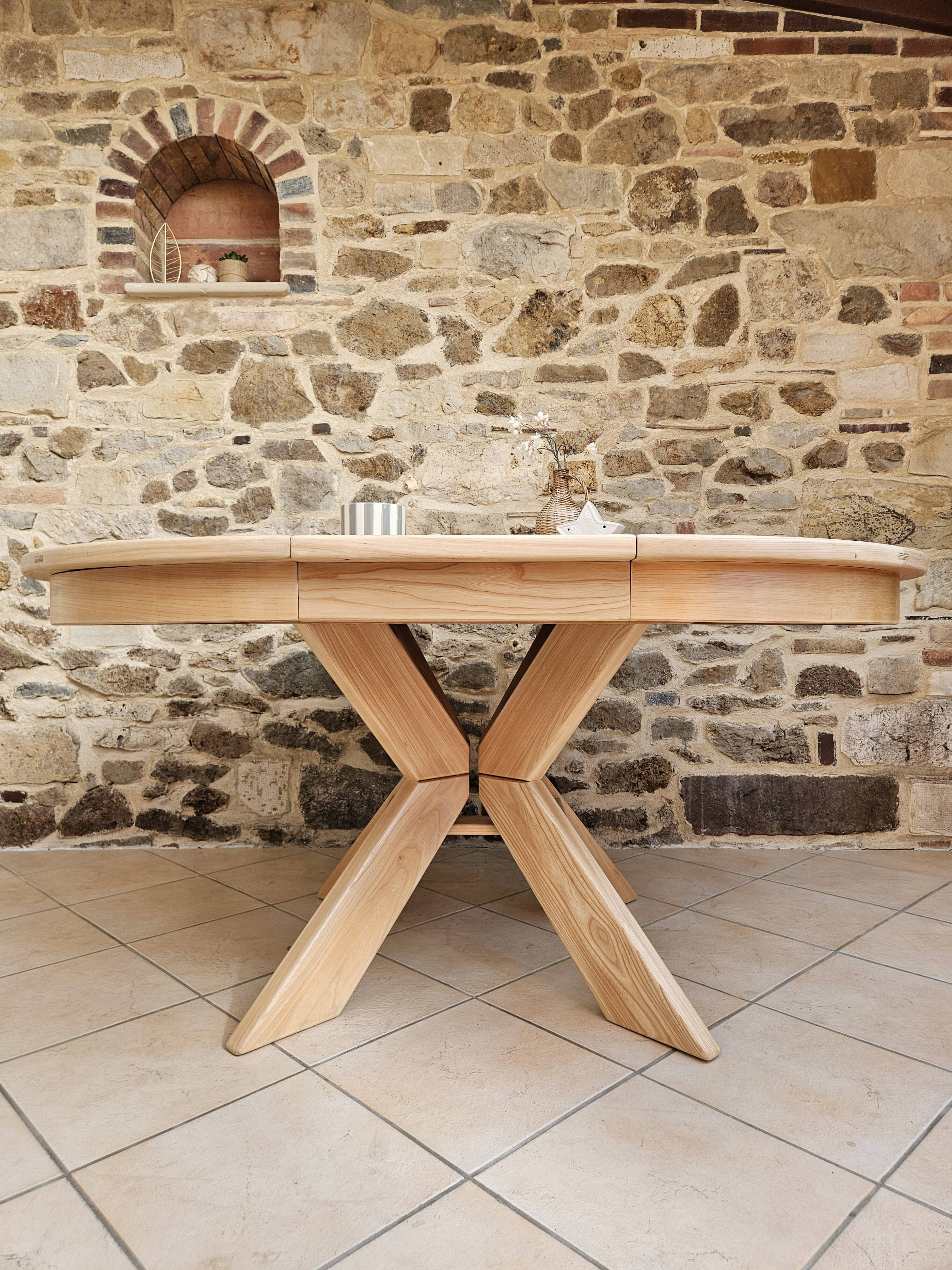 Table ronde orme style Pierre Chapo