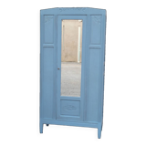 Parisian Art Deco armoire with beveled mirror and painted decoration