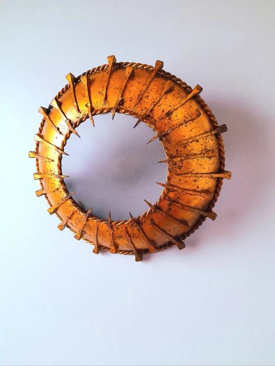 Brutalist sunburst wall light 1960