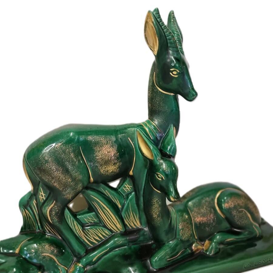French Ceramic Art Deco Sculpture Of Ch. Lemanceau, 1930s