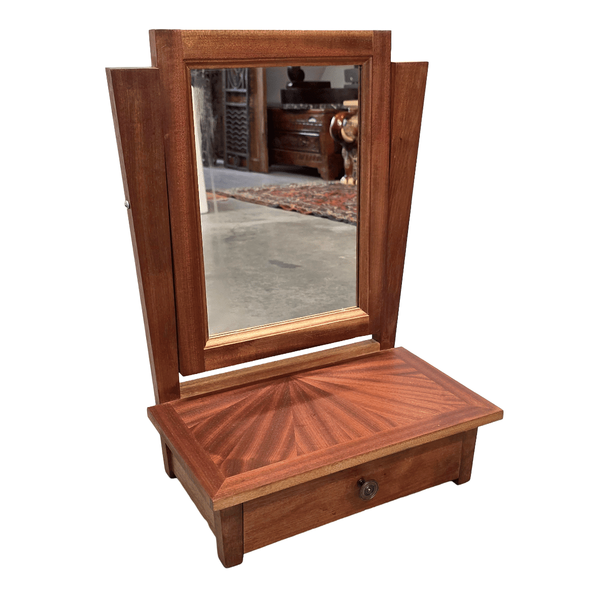 French Art Deco dressing table with swivel mirror