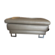 Madison pouf in leather, New York Dove, square 88x88cm, metal base.