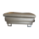 Madison pouf in leather, New York Dove, square 88x88cm, metal base.