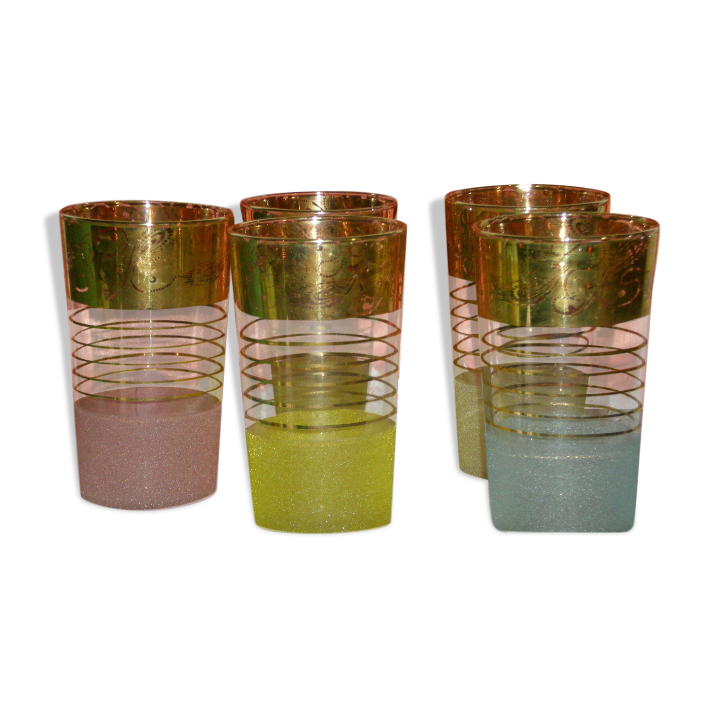 Orangeade glasses in granite glass 1960