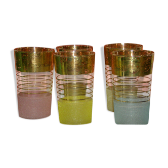 Orangeade glasses in granite glass 1960
