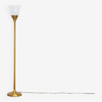 Golden art deco floor lamp in solid brass made in Italy