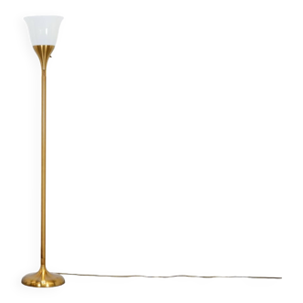 Golden art deco floor lamp in solid brass made in Italy