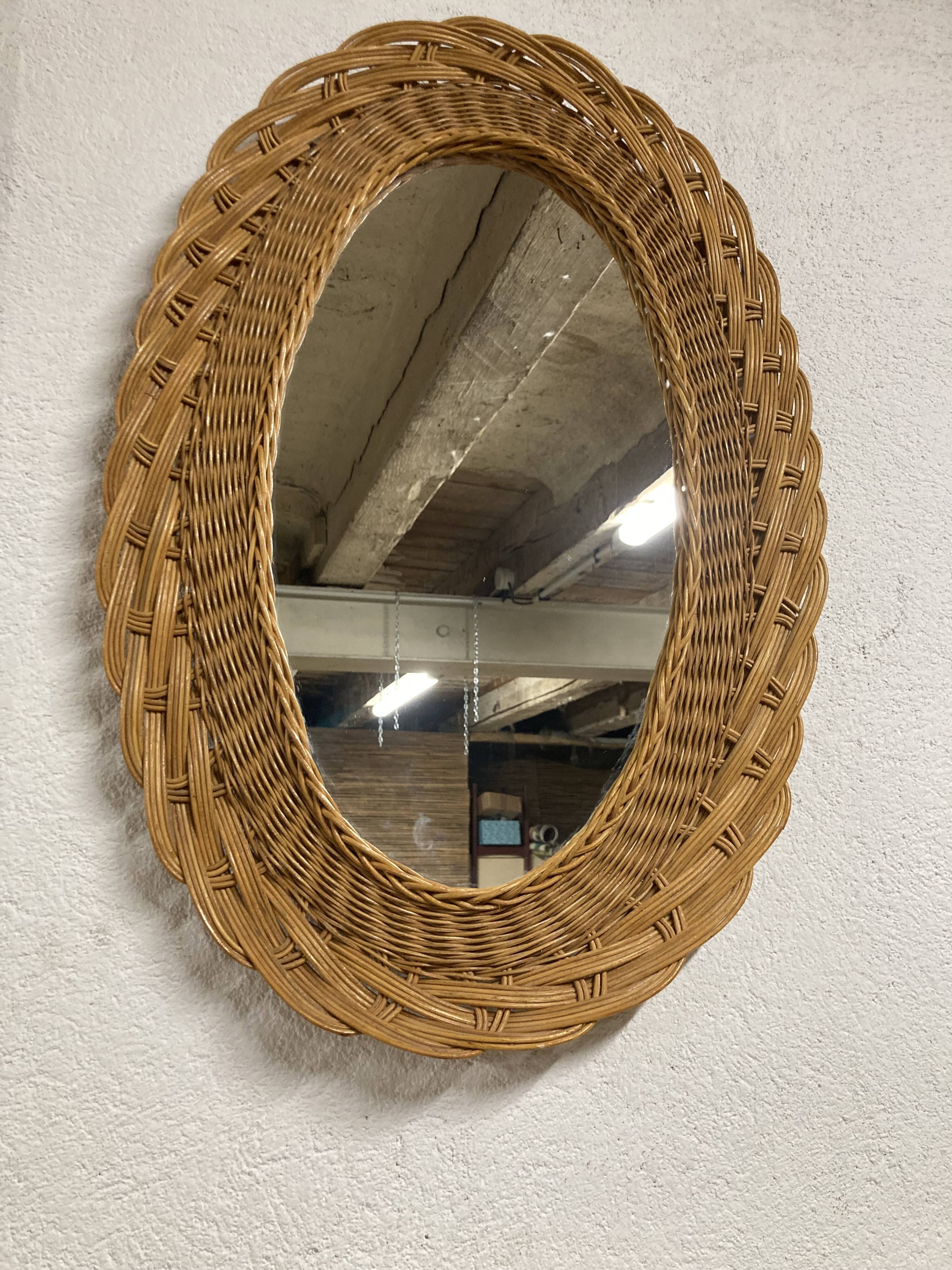 Rattan mirror 1960