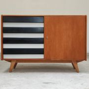 U-458 black and white sideboard by Jiri Jiroutek for Interier Praha