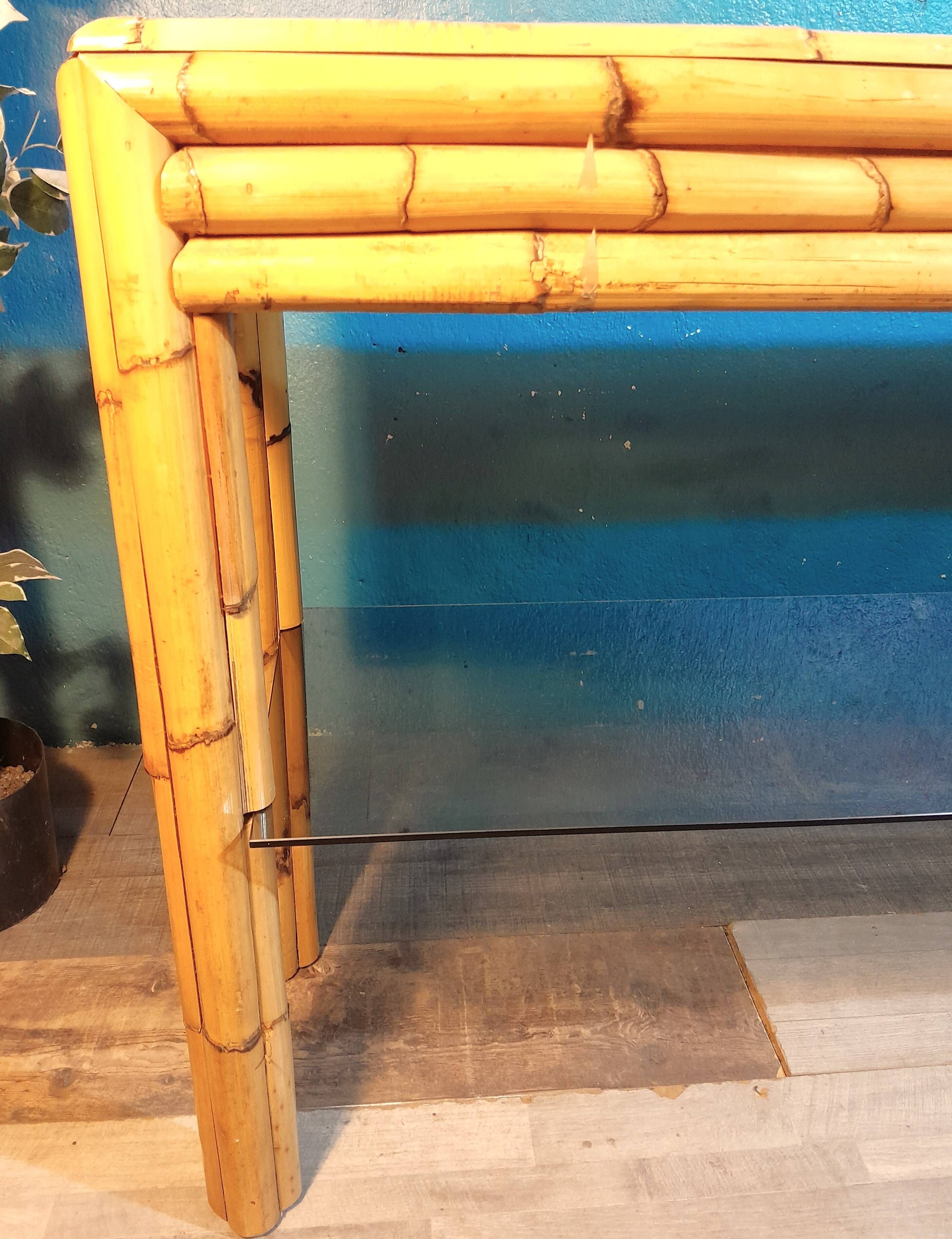 Bamboo console Vivai del Sud 1970s
