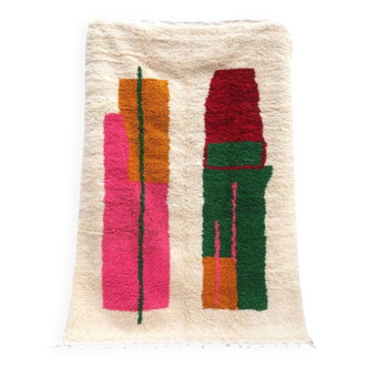 Traditional Moroccan handwoven wool rug that will last for years. Imprint of art, history and
