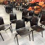 Set of 10 Galvanitas S22 Wenge chairs from the 70s Netherlands