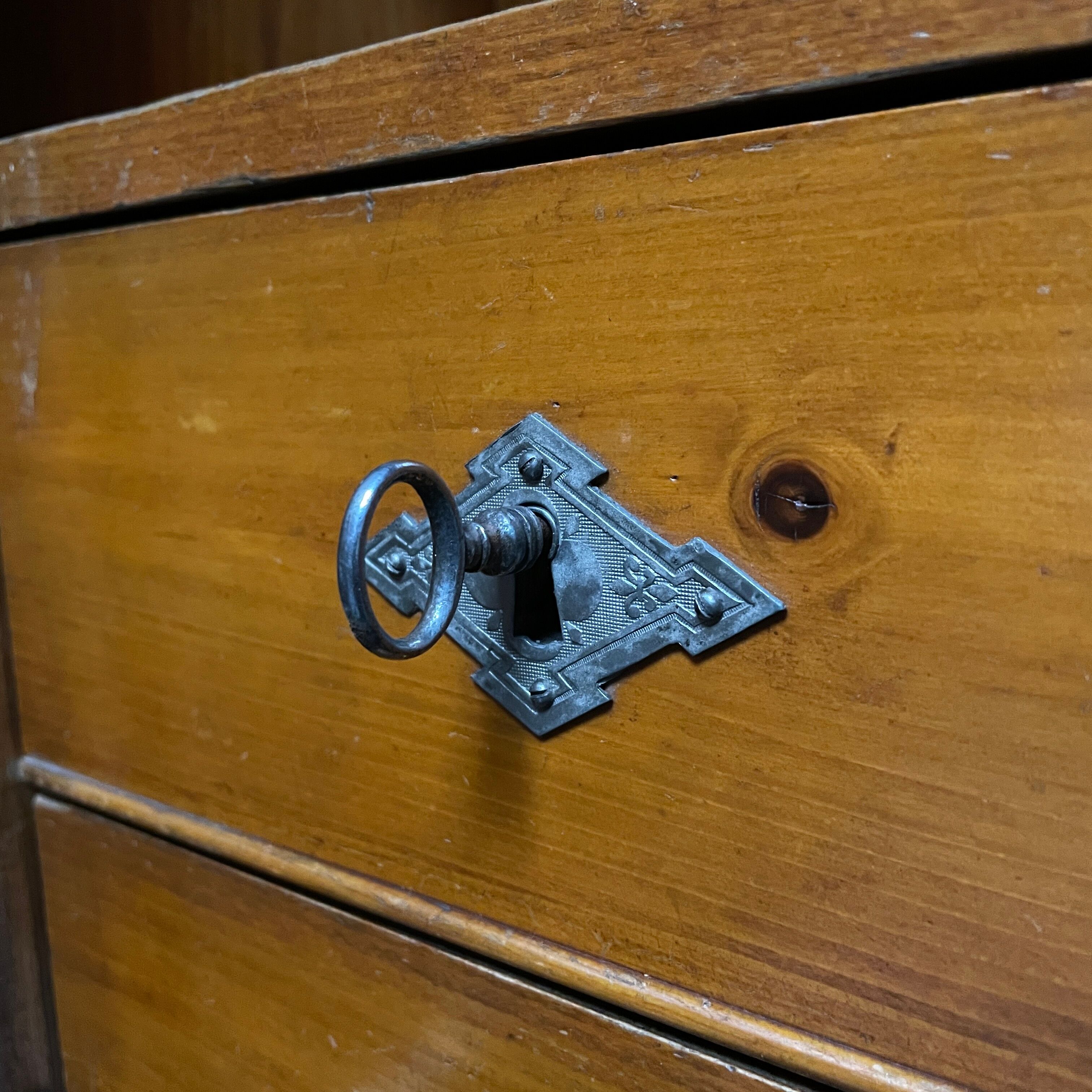 Antique painted pine desk or secretaire with wall unit from Germany late 1800s.