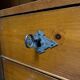 Antique painted pine desk or secretaire with wall unit from Germany late 1800s.