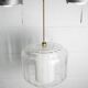 Chandelier 1930 double Opaline blown glass brass and copper
