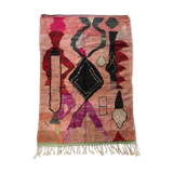 Moroccan Berber carpet Boujaad pink with colorful patterns 256x160cm