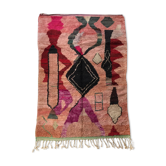Moroccan Berber carpet Boujaad pink with colorful patterns 256x160cm