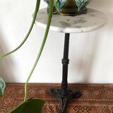 Marble bistro pedestal table, plant holder