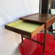 Travailleuse en teck scandinave panier tiroir roulettes