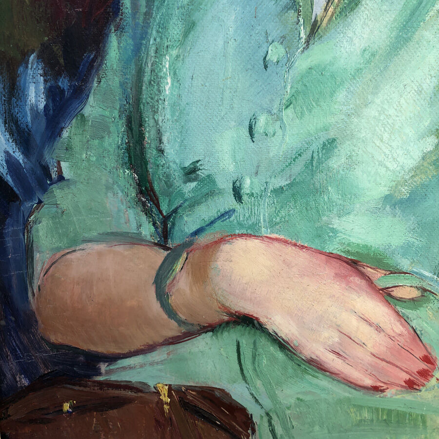 Portrait painting of woman 50's