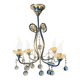 Art Deco chandelier from the early 20th century in chrome brass, with glass pendants.