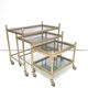 Desserts nesting tables gilded metal and smoked glass