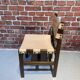 Set of four wooden and leather chairs from Maison Regain