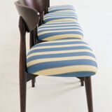 Modern set 4 Dining Chairs, Striped Fabric, French style
