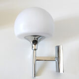 Pair of Italian globe sconces in opaline maison Sciolari