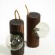Pair of rare 1960s Temde table and wall lamps made of solid pine