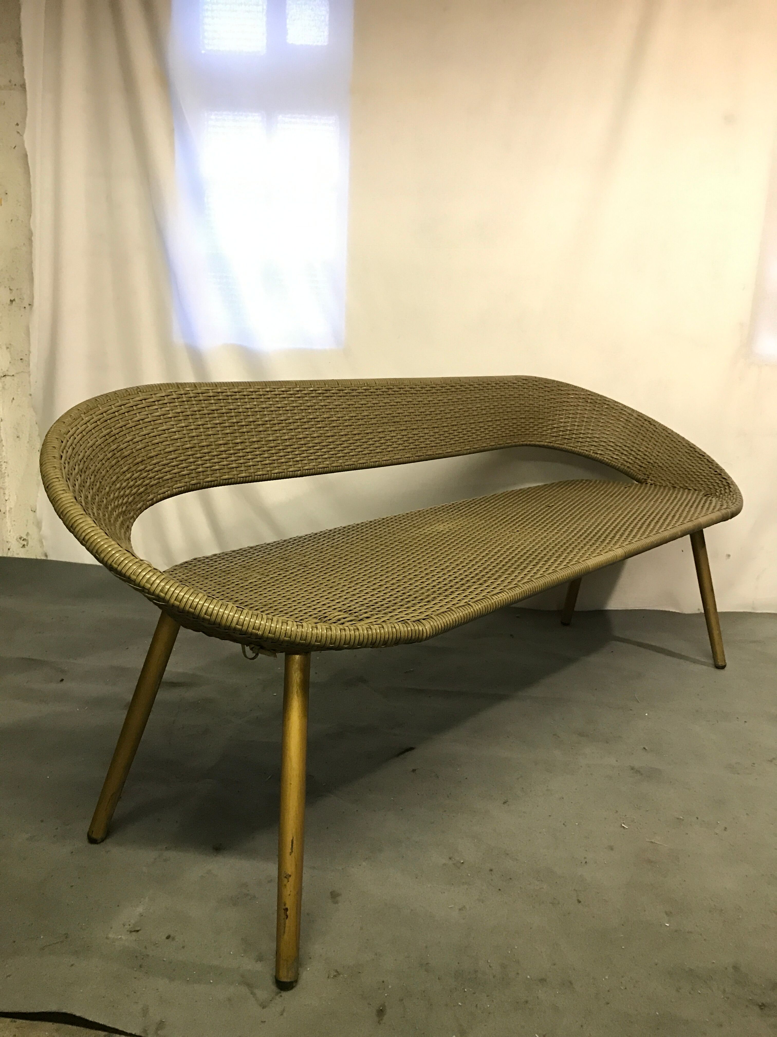 Bench woven plastic sofa