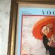 Illustration, former cover of Vogue Magazine, under golden frame