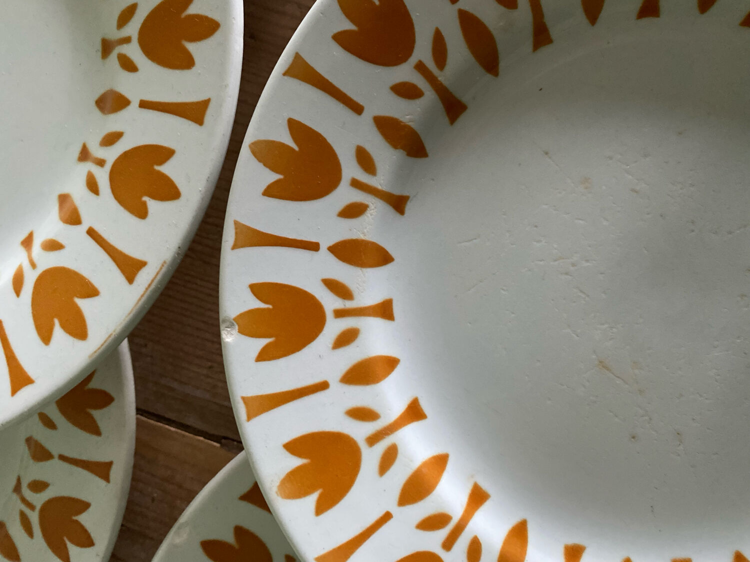 6 assiettes vintage tulipes sarreguemines