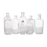 Set of pharmacy vials and wicker trunk