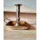 Antique metal and brass hand candle holder on rectangular base