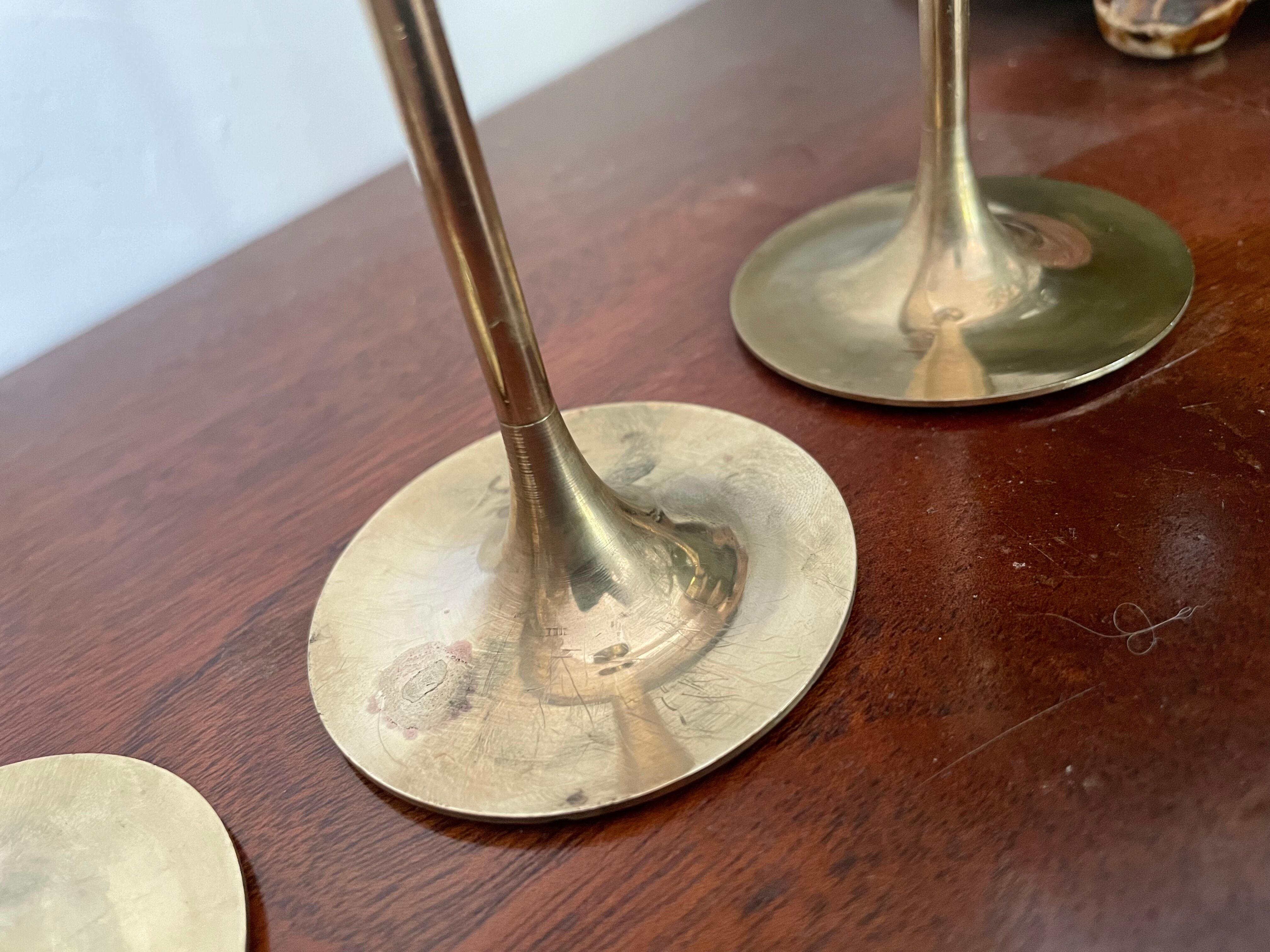 Suite of 5 Danish candle holders 50s