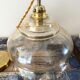 Vintage pendant lamp in electrified golden glass to nine