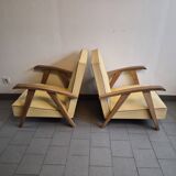 Paire de fauteuils vintage 1950 pieds compas