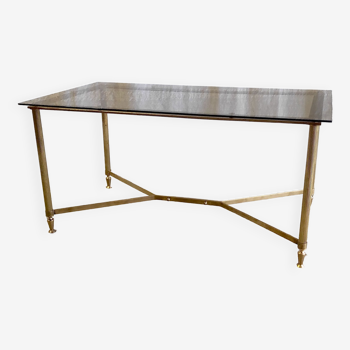 Brass coffee table and smoked glass 60s/70s