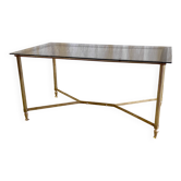 Brass coffee table and smoked glass 60s/70s
