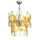 Vintage suspension chandelier, murano glass plates lamp, mazzega