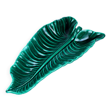 Grand plat barbotine feuille Vallauris